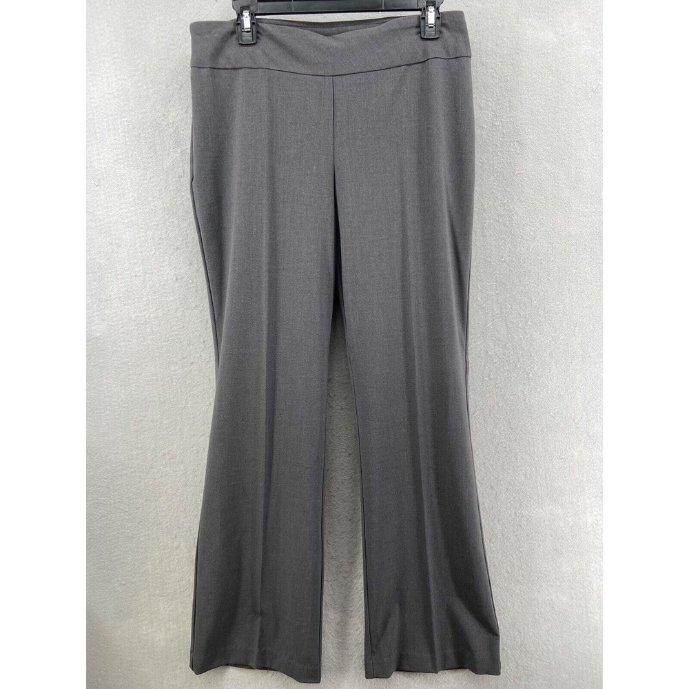 DRESSBARN Pants Women Sz 10 Tummy Control Business Casual Charcoal‎ Straight Leg